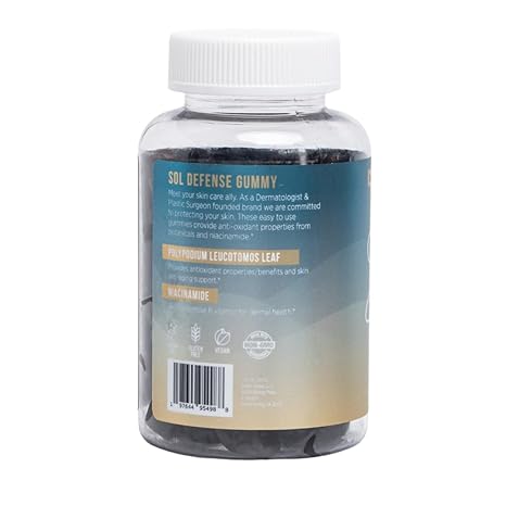 Sol Defense Gummies - Dermatologist and Plastic Surgeon developed to fight photoaging, Polypodium Leucotomos and Niacinamide - Image 4