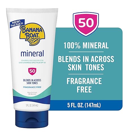 Banana Boat Mineral Sunscreen SPF 50 Lotion, 5oz | Zinc Oxide Sunscreen Lotion, Beach Essentials, SPF 50 Sunblock, 5oz - Image 2