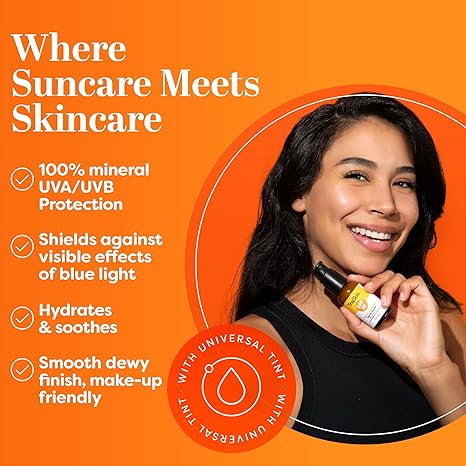 TruSkin Sunscreen Serum for Face – SPF 30 Universal Tinted Mineral Sunscreen Face Serum – Lightweight Sheer Finish – Zinc Oxide, Vitamin C, Hyaluronic Acid, Ceramides, All Skin Types, 1 fl oz - Image 4